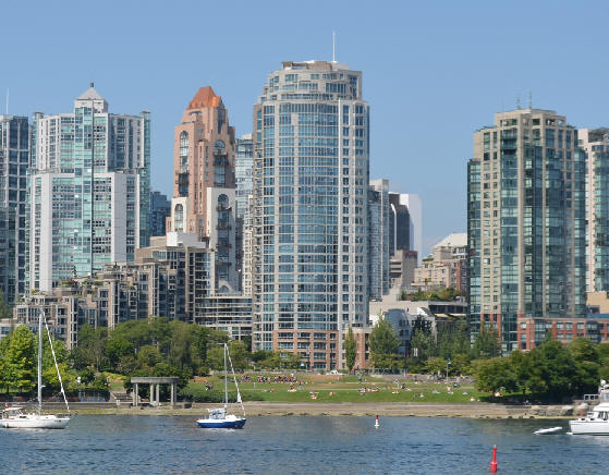 David Lam Park from across False Creek